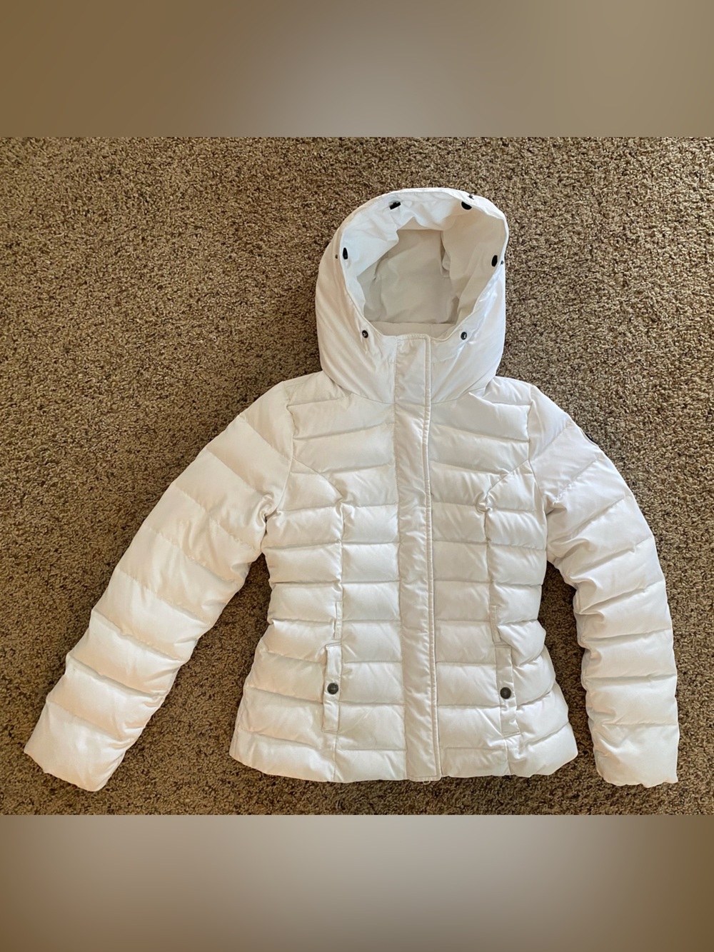 Abercrombie & Fitch white winter puffer jacket coat M